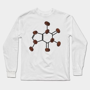 Caffeine Molecule with Coffee Beans Long Sleeve T-Shirt